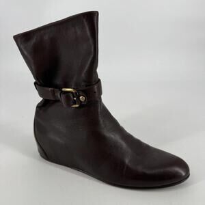 Stuart Weitzman boots womens 8 brown soft leather designer minimalist wedge